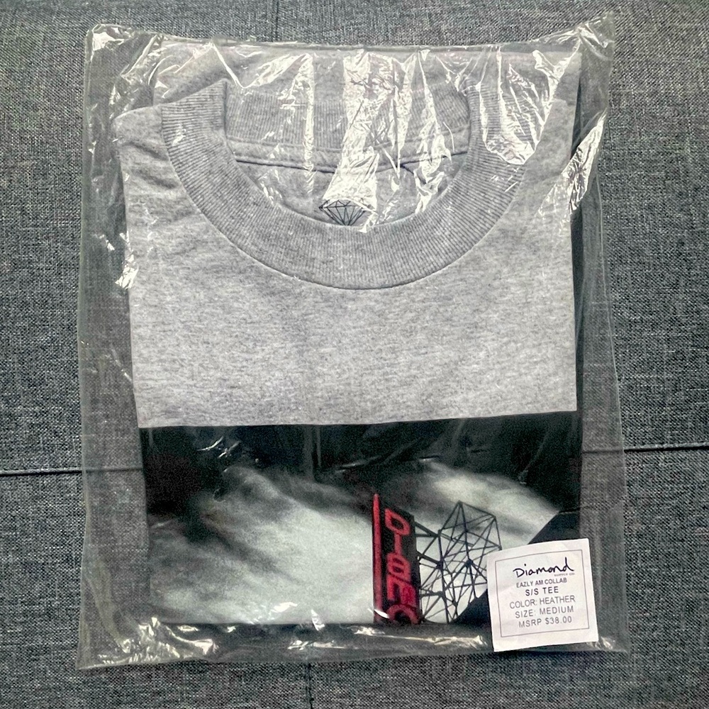 Diamond Supply Co x Early AM Men’s Short Sleeve Tee New with Tags Size M Heather